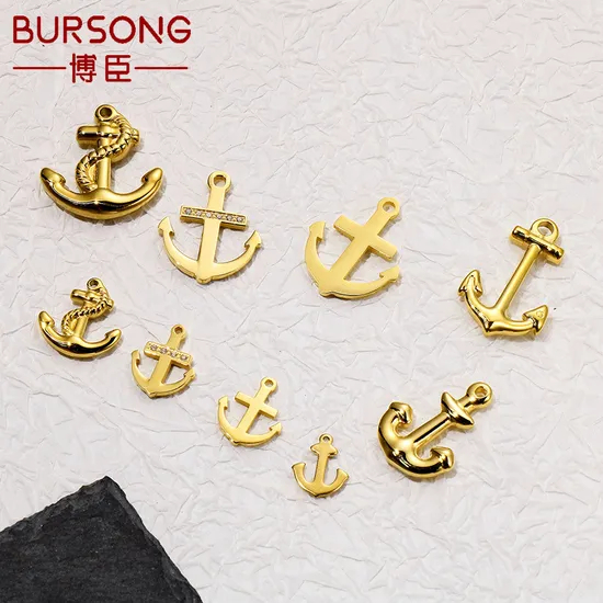Stainless Steel Ship Anchor Series Necklace Bracelet Pendant DIY Accessories