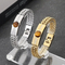 Fashion Tiger Eye Stone Rhinestones Inlaid Mens Bracelets Stainless Steel Chain Bracelets