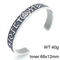 Vintage Viking Runic Textured Bracelet, Nordic Mythology Triangle Knot Personalized Men's Stainless Steel C-Shape Jewelry