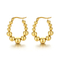 Minimalist Bold Ellipse Bead Earrings Gold U-Shaped Geometric Stainless Steel Clip-on Earrings