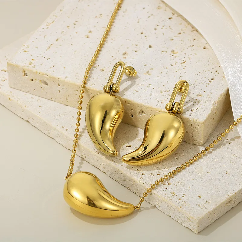 Cross Border Hot Selling Stainless Steel Water Droplet Earrings, Versatile Geometric Earrings for Commuting