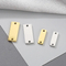 Stainless Steel Rectangular Double Hole Necklace Pendant Smooth Square Bracelet DIY Accessories