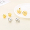 Classic and Fashionable Stainless Steel Multi Size Geometric Hollow Smooth Semi Spherical Earrings