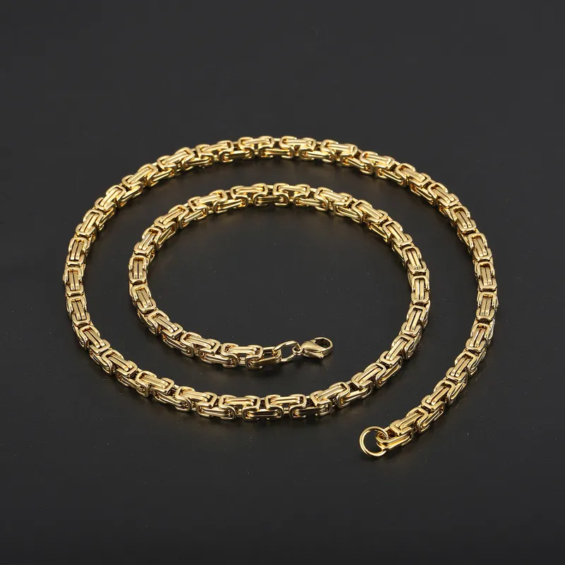 Manufacturers Wholesale New Stainless Steel Necklace Square Pearl Fashion Chains Necklaces