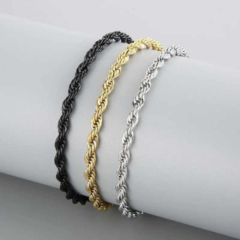Steel Jewelry 18K Gold Dual Color Men's Women's Universal Stainless Steel Bracelet