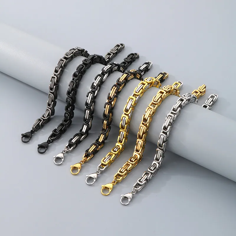 Fashion Trendy Men's and Women's Stainless Steel Multi Specification Bracelet Stainless Steel Loop Chain