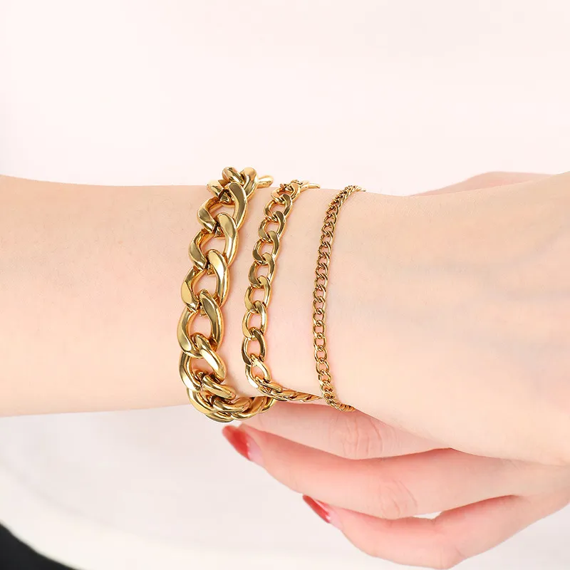 Stainless Steel Nk Chain Bracelet Men Women Wholesale Vacuum 18K Plated Jewelry