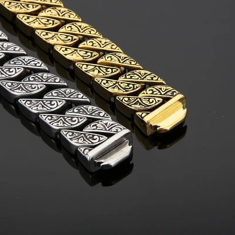 Karen Trendy Personalized Jewelry, European and American Personalized Creative Pattern Cast Stainless Steel Men's Bracelet, One-Piece Drop Shipping