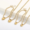 Stainless Steel 3D 18K Gold-Plated Heart-Shaped Bead Necklace and Bracelet Personalized Women's Set