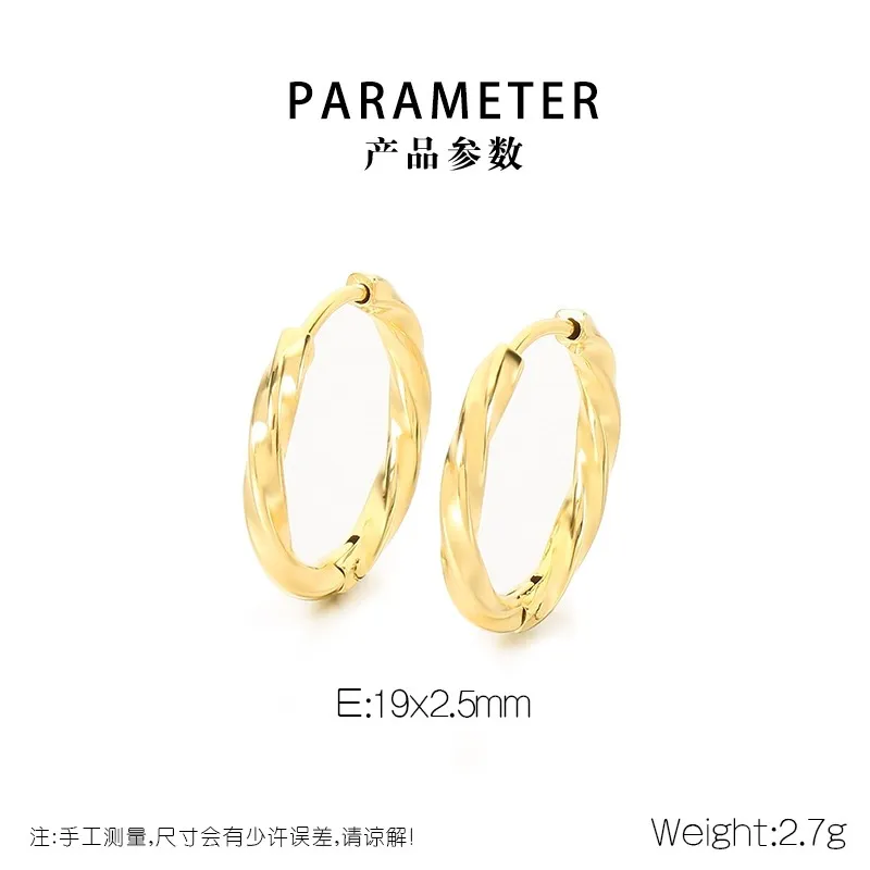 Fashion Mobius Stainless Steel Creative Twisted Circular Temperament Girl Earrings Jewelry