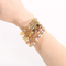 Vintage-Style Diamond-Encrusted Vintage-Style Diamond-Encrusted Stainless Steel Gold Bangles for Women