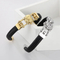 Trendy Men's Stainless Steel Creative Wolf Head Animal Series Woven Leather Bracelet