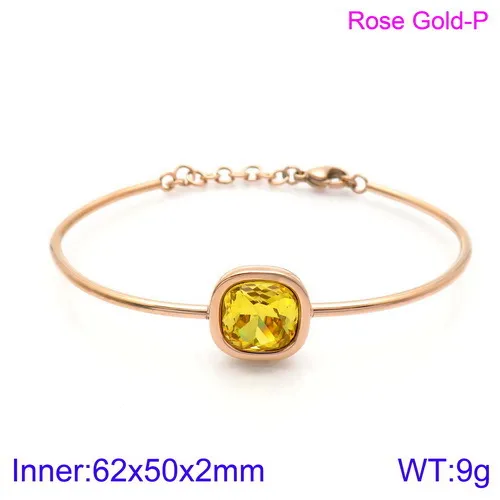 Elegant Multi-Color Zircon Bangle in 18K Gold Stainless Steel Jewelry