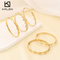 Diamond-Encrusted Bamboo-Shaped Stainless Steel Bracelet, a Unique and Luxurious Starry Heart-Shaped Bangle