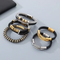 Trendy Stainless Steel Geometric Woven Multi-Layer Personalized Leather Bracelet