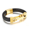 European and American Fashion Stainless Steel Creative Personalized Bullet Head Men's Leather Bracelet