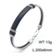 Stainless Steel Braided Three Row Steel Wire Rope Bangle with Curved Plate That Can Be Engraved with Letters