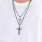 Stainless Steel Jewelry Vintage Wheat Spike Cross Hip-Hop Necklace