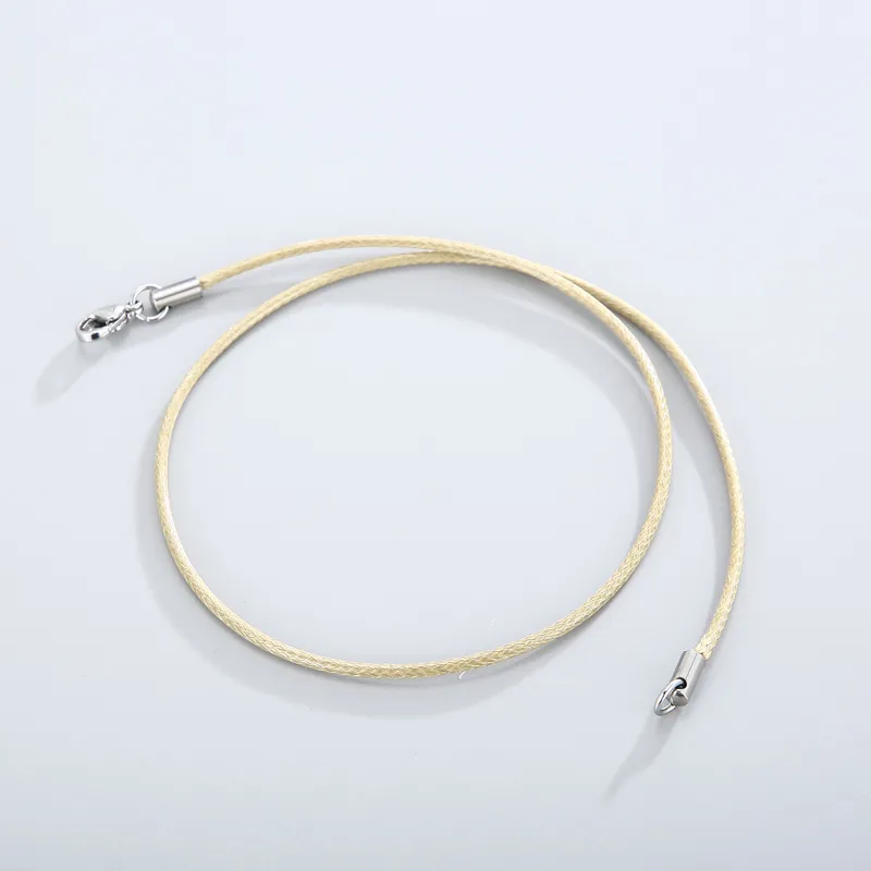 Minimalist Men's and Women's Stainless Steel Buckle Wax Rope Necklace 45cm Jewelry