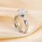 Minimalist Couple Rings 4-Prong Diamond Ring Pair 4mm Polished Stainless Steel Wedding Jewelry