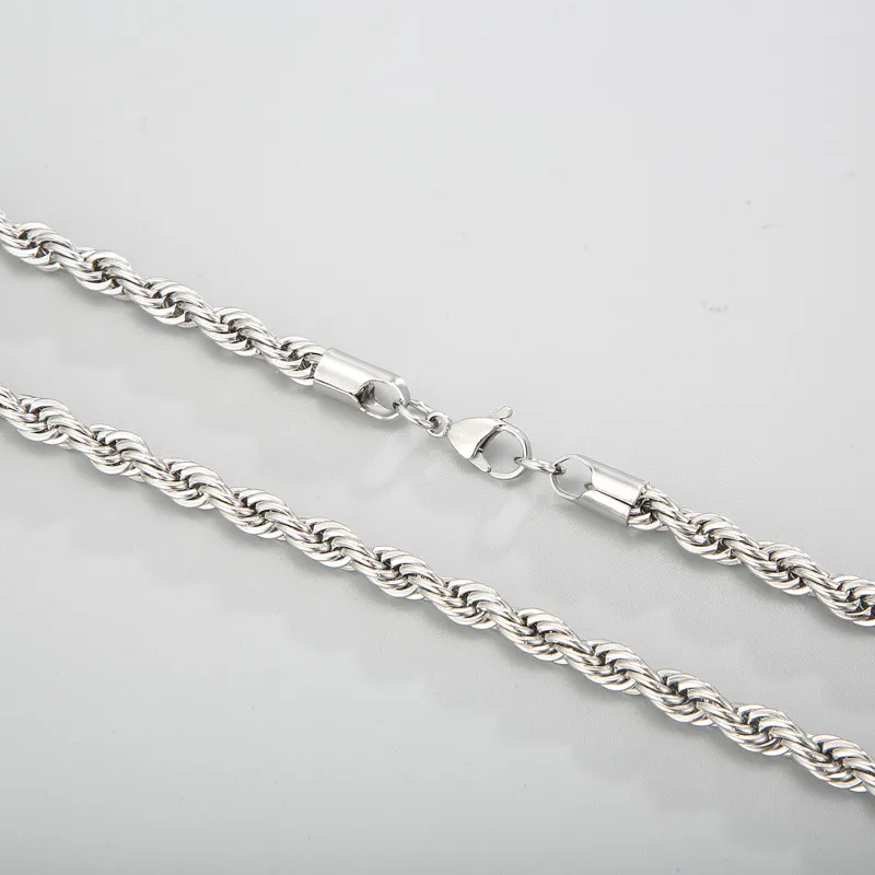 Rock and Hip-Hop Style Unisex Stainless Steel Twisted Chain Necklace