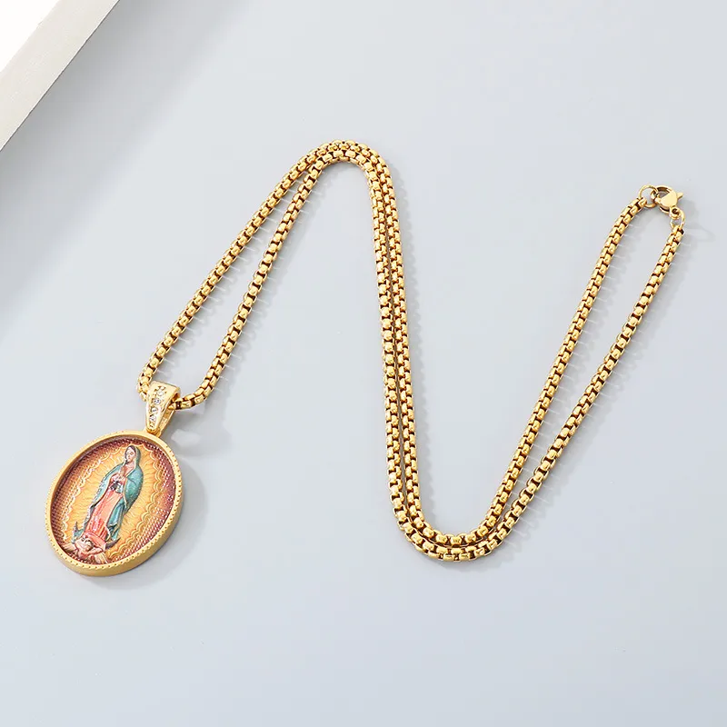 Kalen's New Fashionable Stainless Steel Oval Retro Portrait Men's Pendant Jewelry Wholesale