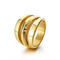 Stainless Steel Geometric Lines Personalized Three-Layer Ins Style Men's Atmospheric Ring
