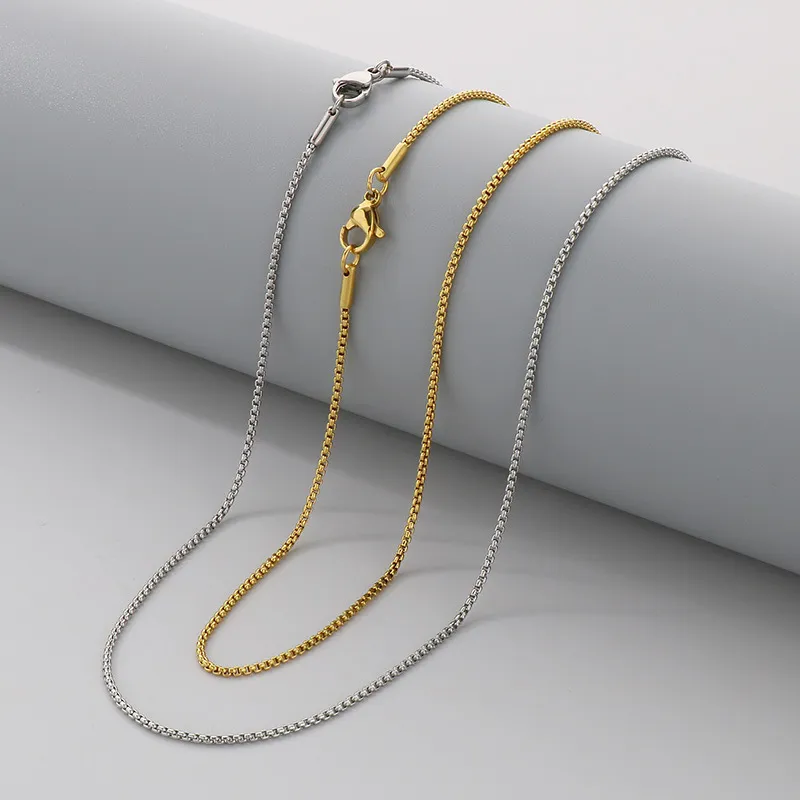 Minimalist Style Stainless Steel Unisex Square Pearl Chain Can Be Paired with Pendant