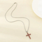 Multi-Colored Diamond-Encrusted Cross Pendant Stainless Steel Tennis Chain Jewelry