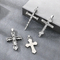Creative Breathing Whistle Can Blow and Decompress Pendant, Exaggerated Blackening Ghost Head Cross Stainless Steel Men's Pendant