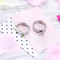 Trendy Stainless Steel Couple Rings with Single Diamond