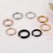 Modern Fashion Couple Round Rings in Stainless Steel with Zircon Crystals