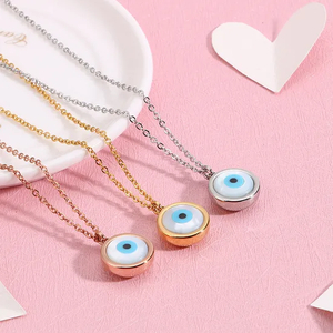 Trendy Evil Eye Design Style Women's Stainless Steel Necklace