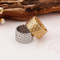Popular Vacuum-Plated 18K Gold Openwork Diamond-Set Ring