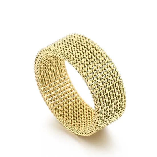 Deformable Neutral Stainless Steel Ring with Innovative Mesh Surface