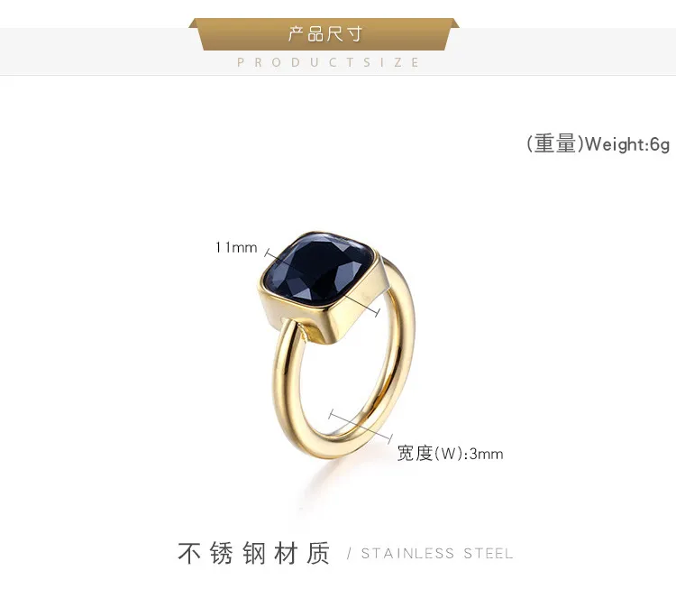 European American Fashion Multi-Color Zircon Rings - Stylish Stainless Steel Jewelry for Women Wholesale