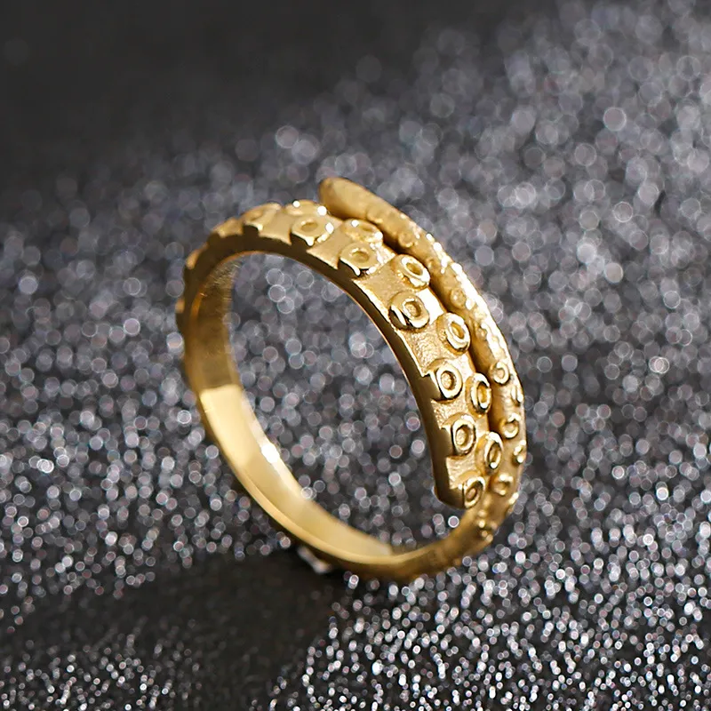 New Style Ring, European and American Style, Fashion Street Snap, Rock and Hip-Hop Style, Octopus Tentacle Design, Men's Stainless Steel Ring