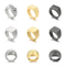 Creative Fashion Polished Niche Retro Tapped Surface Stainless Steel Men's Ring