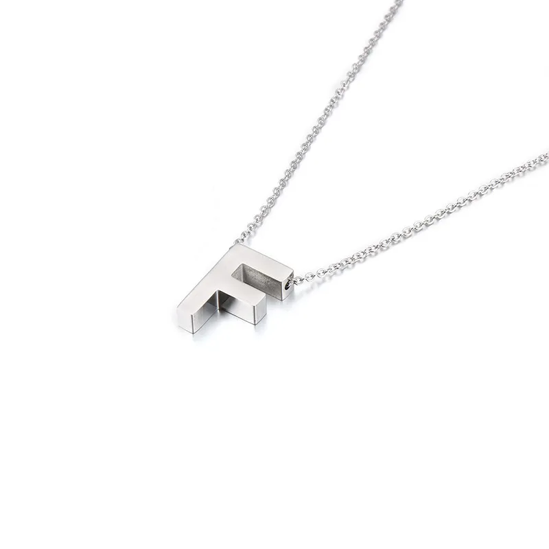 New Smooth Stainless Steel Pendant Necklace with 26 Capital Letters of The English Alphabet for Women