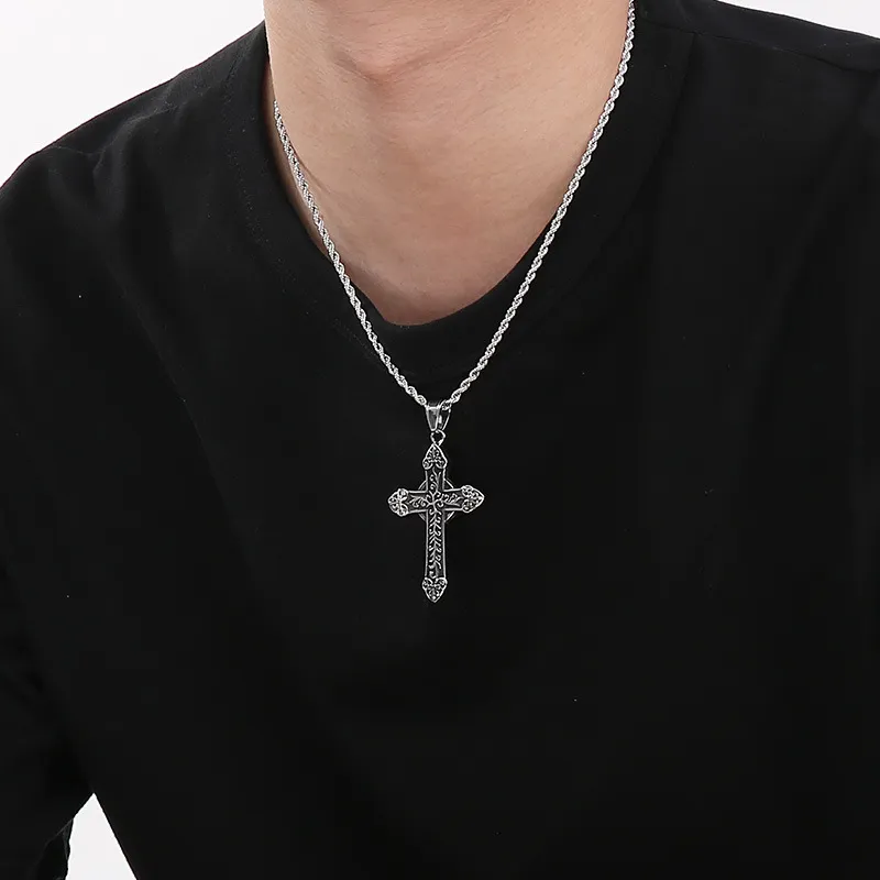 Nordic Mythology Horus Eye Cross Retro Viking Sea King Trident Stainless Steel Pendant