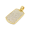 Personalized Trendy Straight-Cut Square Pendant, European and American Rock and Hip-Hop Fashion, Studded with Rhinestones, Stainless Steel Men's Necklace