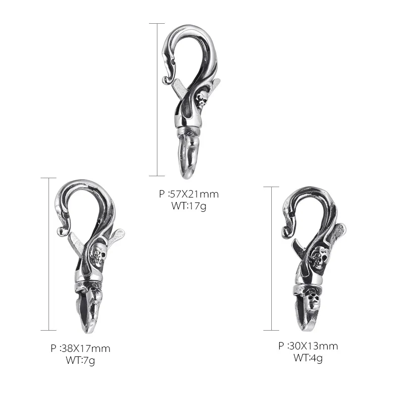 Trendy Casting Skull Multi Functional Keychain Ring Luggage Buckle Pendant Accessories Stainless Steel Jewelry