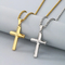 Simple Smooth Cross Pendant Necklace, Stainless Steel Jewelry