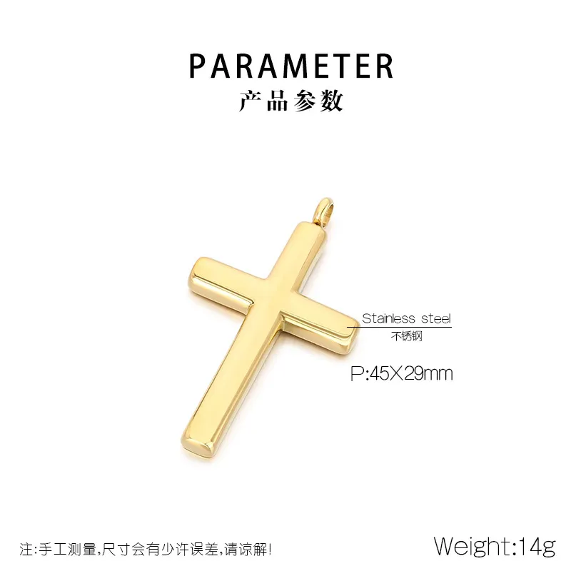 Trendy Retro Personalized Stainless Steel Cross Multi-Color DIY Pendant That Can Be Paired with a Chain