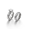 Korean Japanese Stainless Steel Couple's Matching Ring 18K Gold Textured Diamond-Embedded Rings