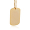 Rectangular Dog Tag Stainless Steel Round Bead Chain Necklace Pendant for Logo