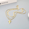 European and American Flat Snake Chain Multi-Layer Chain Necklace Retro Stainless Steel Box Chain Cross Pendant Men's and Women's Necklace