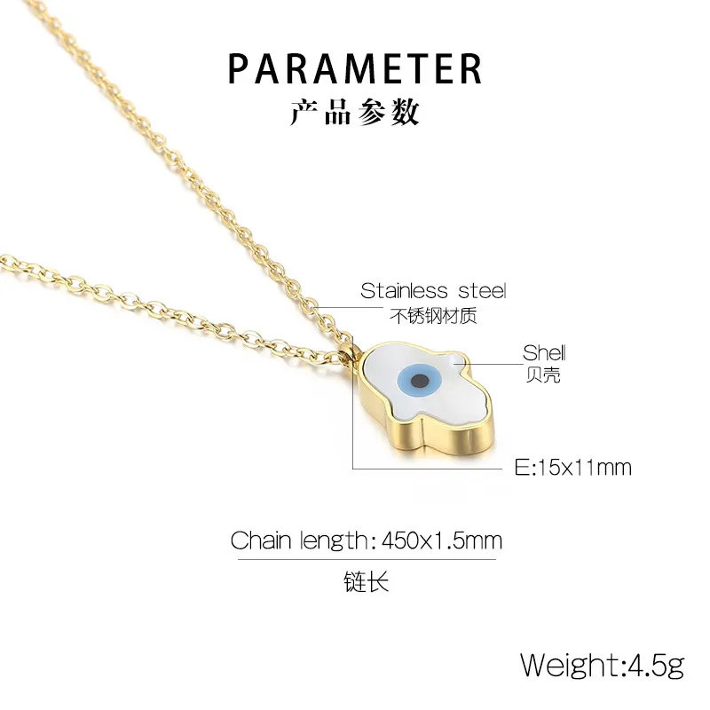 Trendy Evil Eye Design Style Women's Stainless Steel Necklace