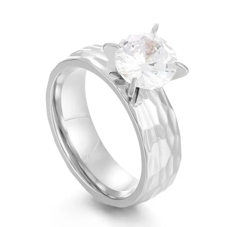 Elegant Personalized Minimalist Couple Rings in Stainless Steel
