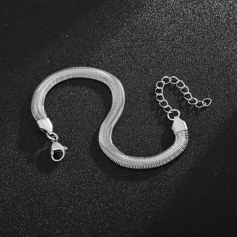 Fashionable New European and American Style, Simple and Personalized, Internet Celebrity Street Style, Snake Bone Chain Stainless Steel Bracelet